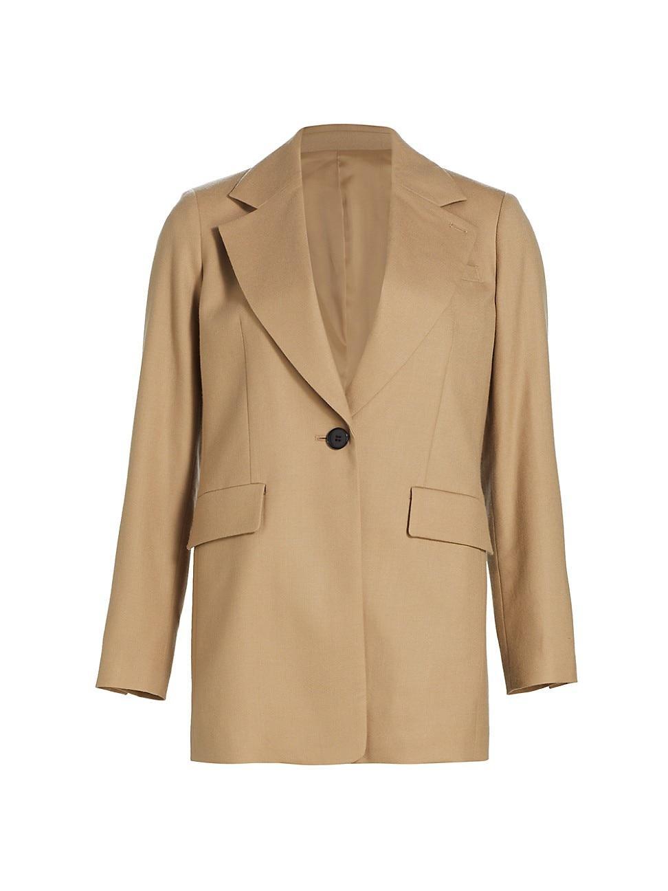 Womens Tailored Wool Single-Breasted Jacket Product Image