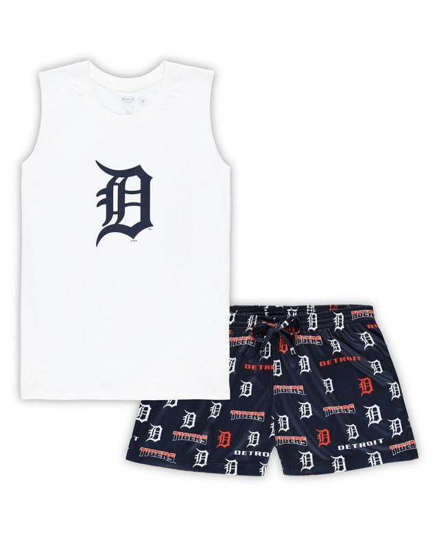 Womens Concepts Sport White Detroit Tigers Plus Size Tank Top and Shorts Sleep Set - White Product Image