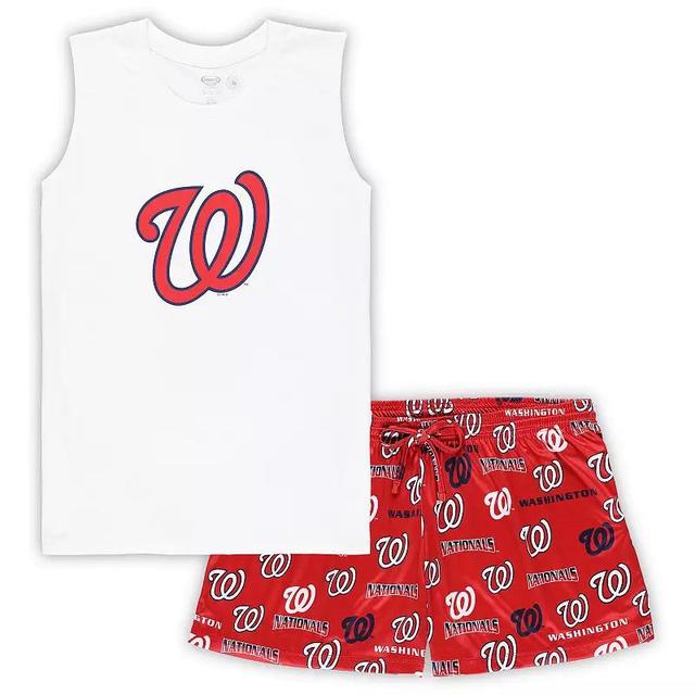 Womens Concepts Sport /Red Washington Nationals Plus Size Tank Top & Shorts Sleep Set Product Image