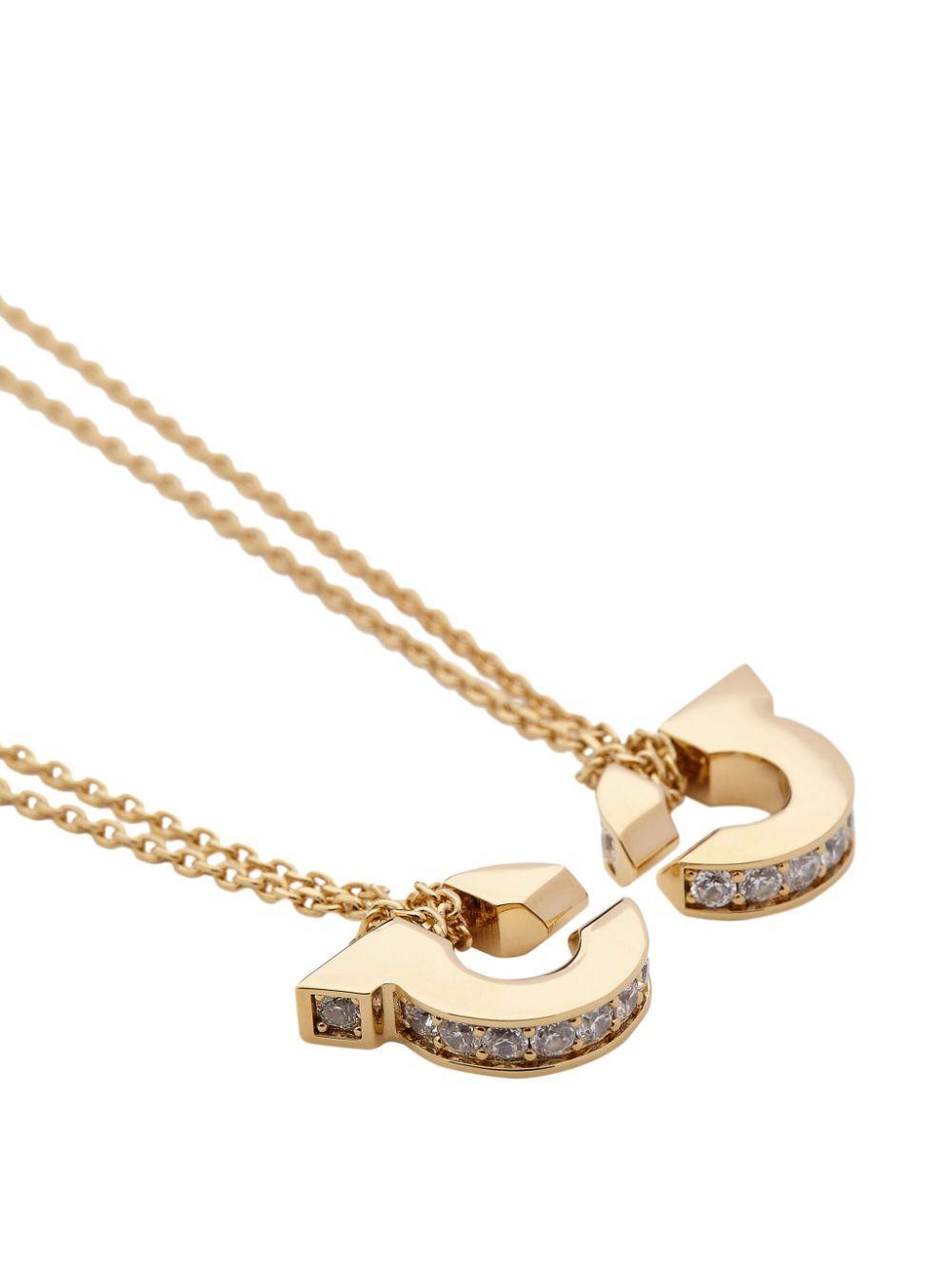 Double Gancini pendant necklace Product Image