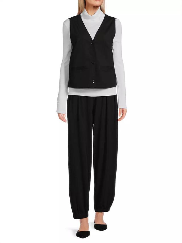 Womens V-Neck Button-Front Vest Product Image