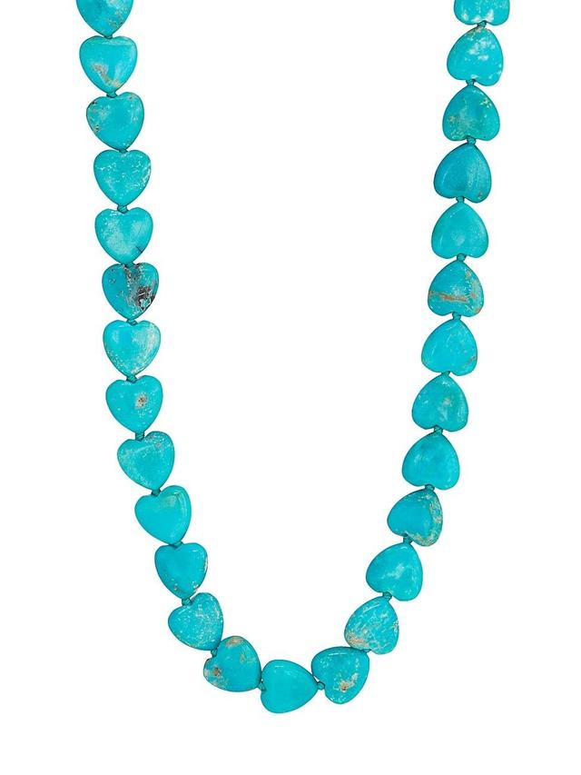 Womens Nevada 14K Yellow Gold & Turquoise Heart Bead Necklace Product Image