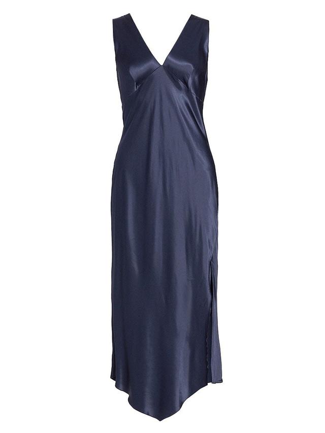 Rails Monique Sleeveless Asymmetric Hem Satin Dress in Navy at Nordstrom, Size X-Small Product Image