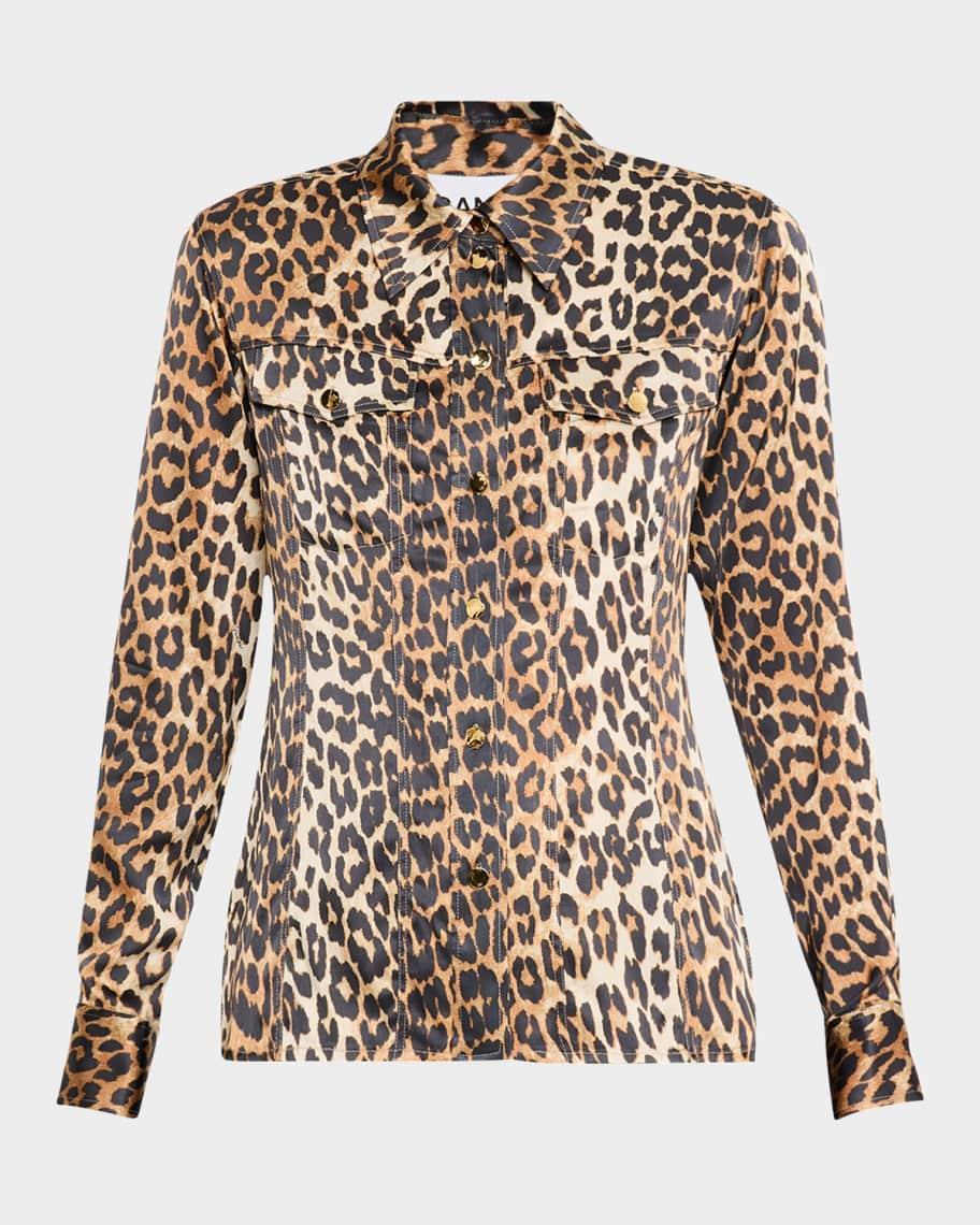 Leopard Satin Shirt product image