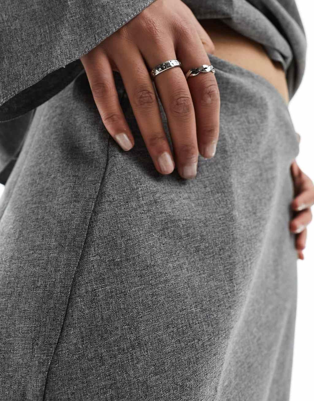 ASOS DESIGN clean maxi skirt in gray - part of a set Product Image