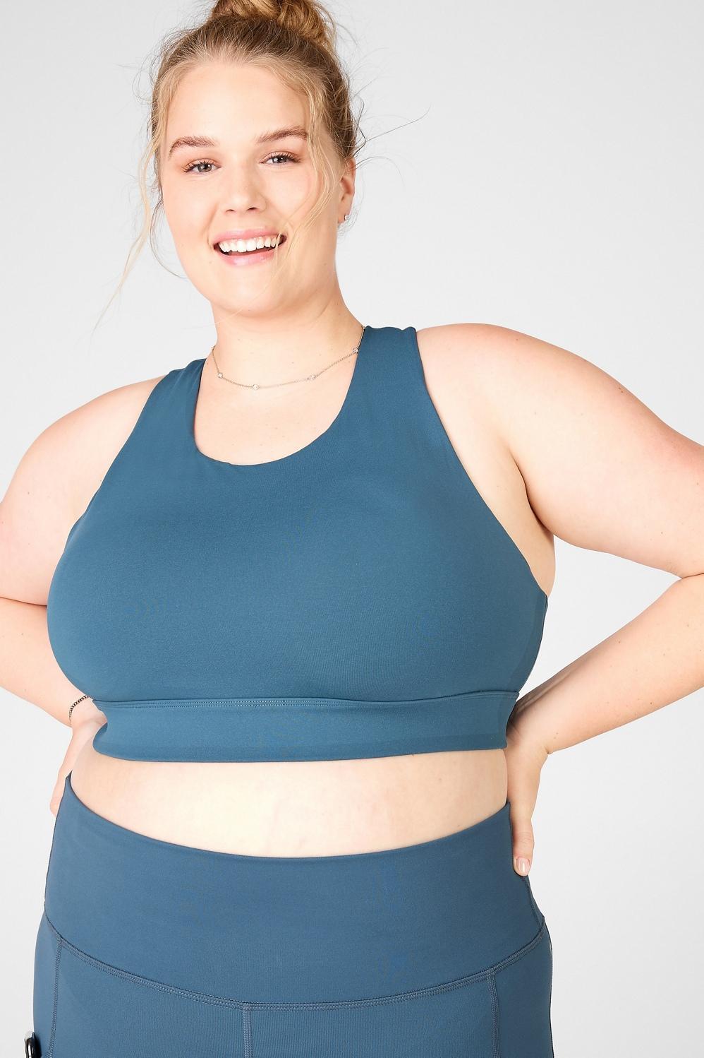 Fabletics No-Bounce Sports Bra Womens blue plus Size 4X Product Image