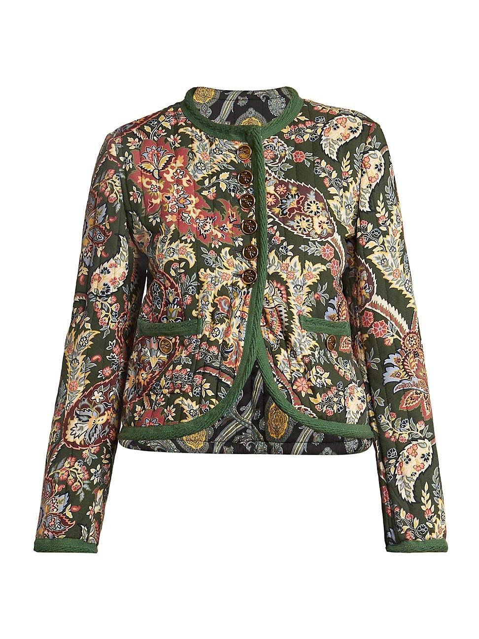 Womens Paisley Quilted Jacket Product Image