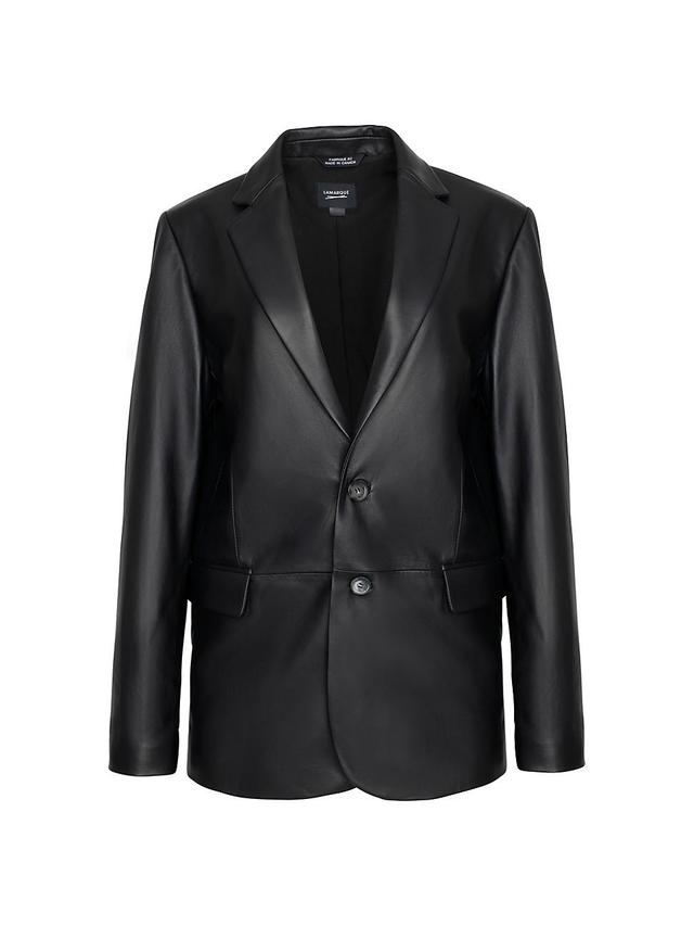 Womens Felina Leather Boyfriend Blazer Product Image