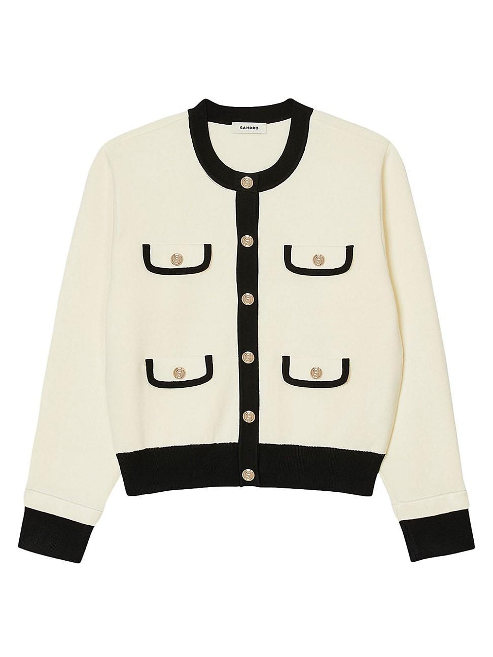 Womens Two-Tone Cardigan with Buttons product image