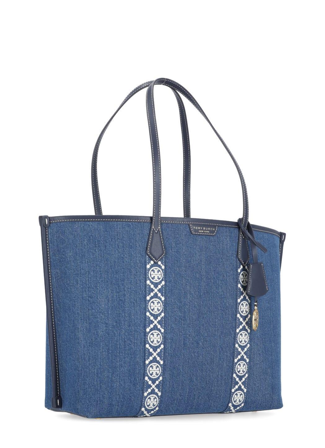 TORY BURCH Perry Triple Tote Shopping Bag In Blue Product Image