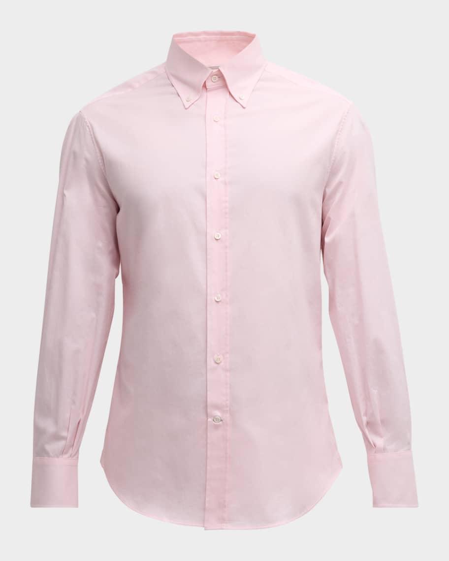 Men's Solid Cotton Sport Shirt Product Image