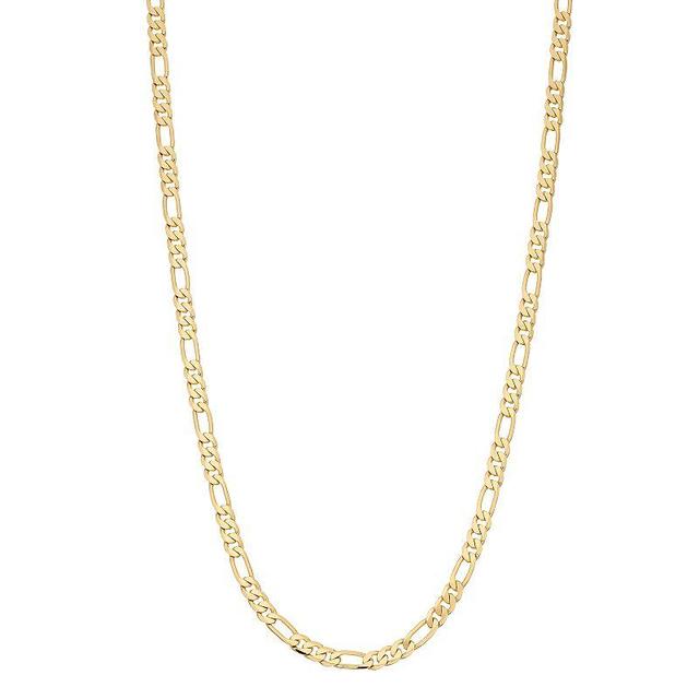 Mens Unbranded Mens 14K Gold over Brass 30 Figaro Chain Necklace Gold Tone Product Image