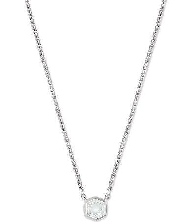 Kendra Scott Davie Pave Sterling Silver Short Pendant Necklace Product Image