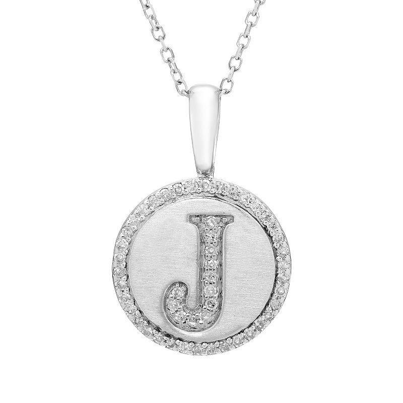 Its Personal Sterling Silver & Diamond Accent Initial Pendant Necklace, Womens Product Image