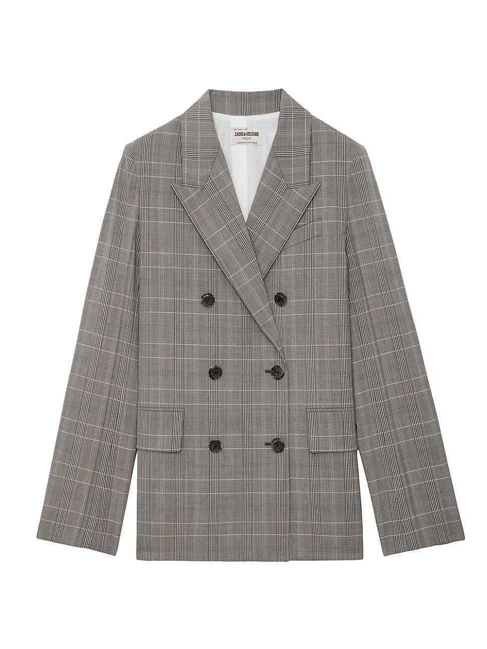 Womens Vaena Prince Of Wales Check Double-Breasted Blazer Product Image