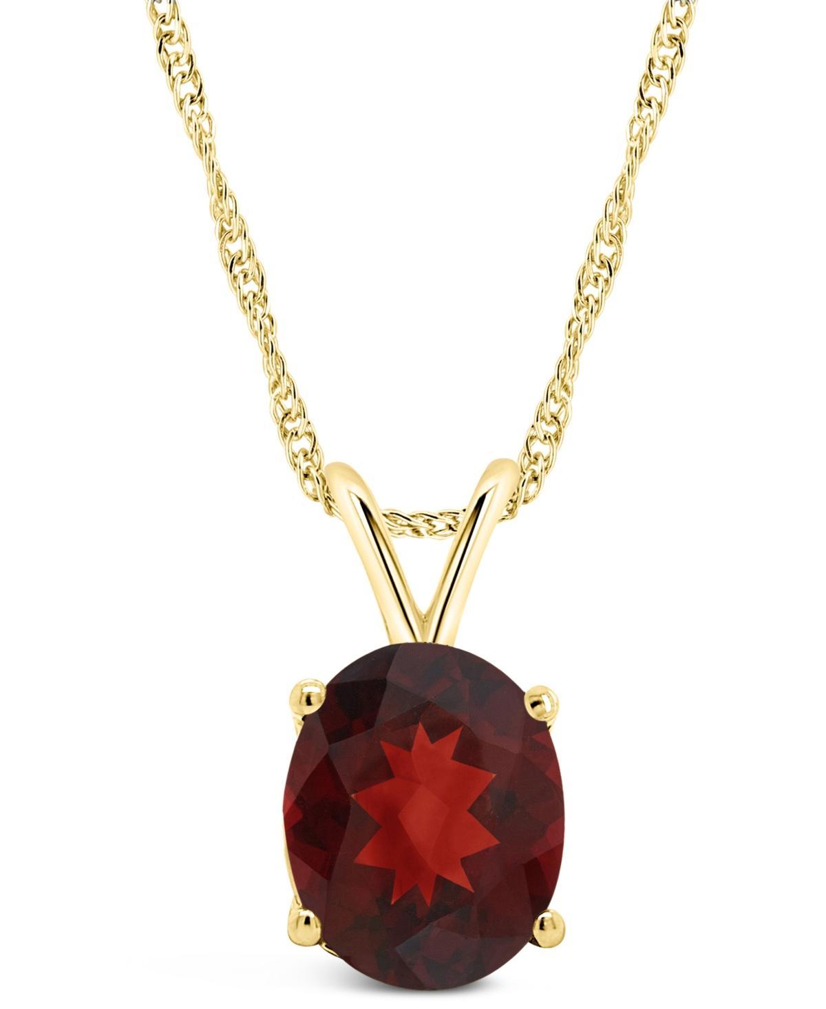 Macys Garnet (3-1/10 ct. t.w.) Pendant Necklace in 14K Yellow Gold Product Image