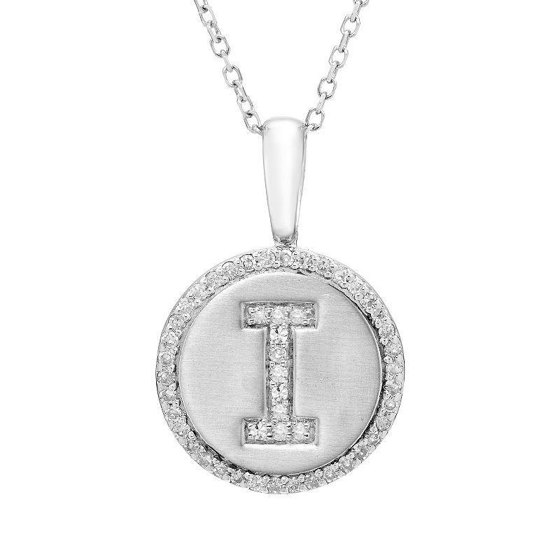 Its Personal Sterling Silver & Diamond Accent Initial Pendant Necklace, Womens Product Image