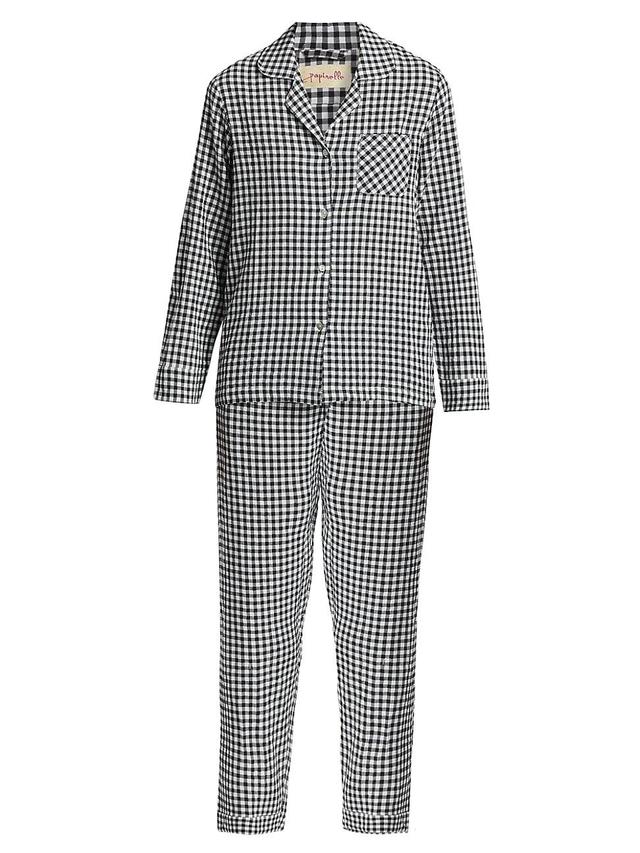 Womens 2-Piece Gingham Pajama Set Product Image