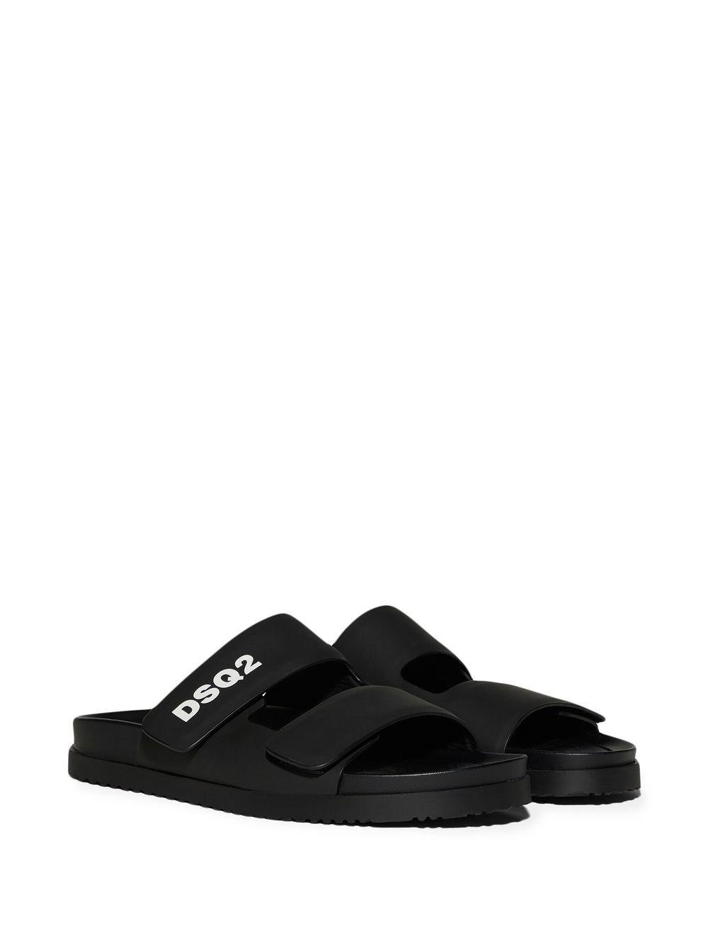 DSQUARED2 Logo Touch-strap Slides In Black Product Image