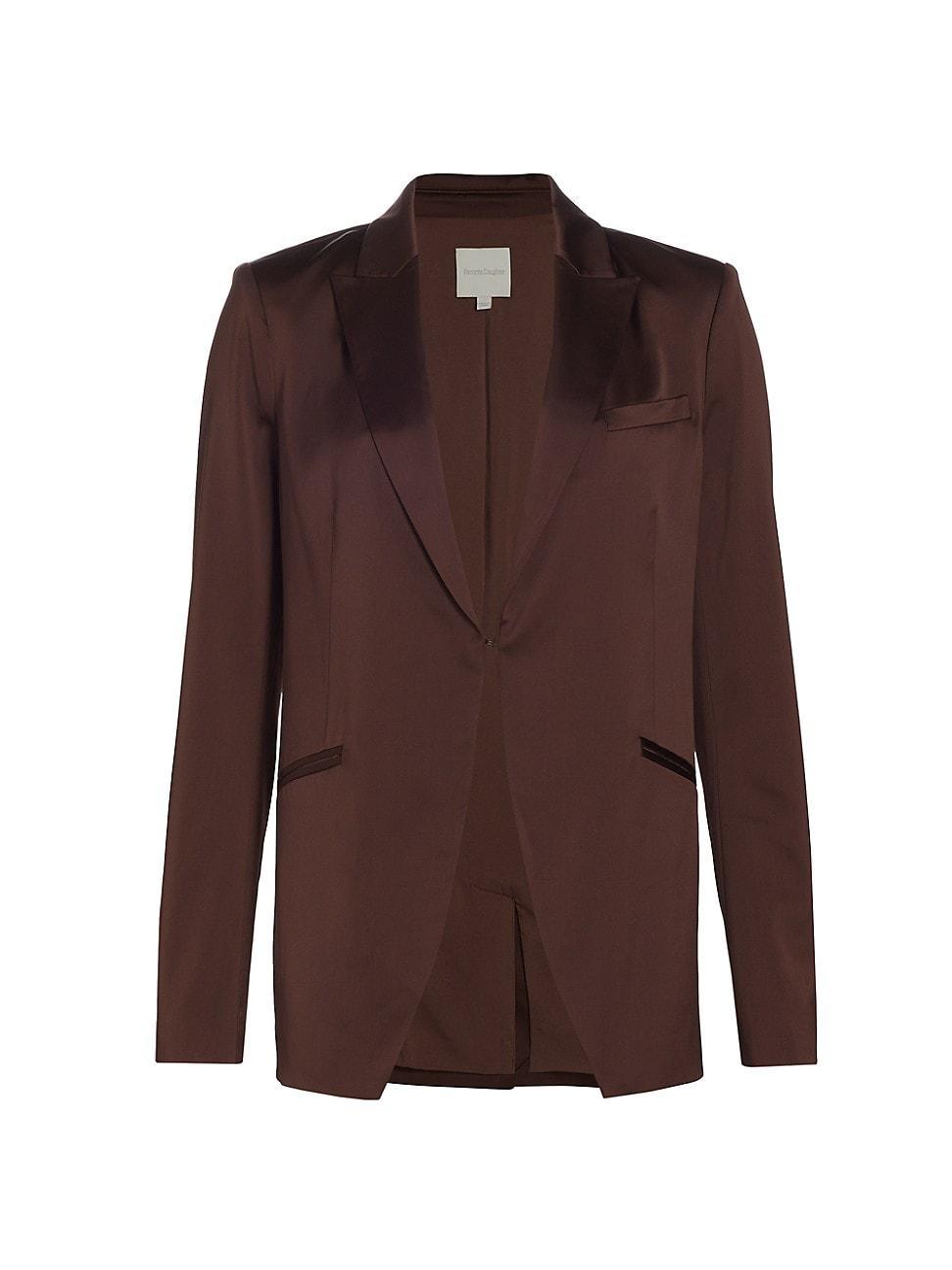 Womens Satin Single-Breasted Blazer Product Image