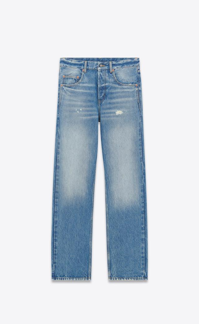 long extreme baggy jeans in lake medium blue denim Product Image