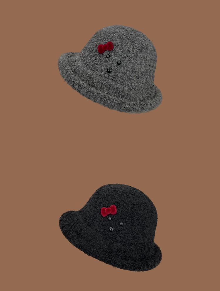 Bow Knit Bucket Hat Product Image