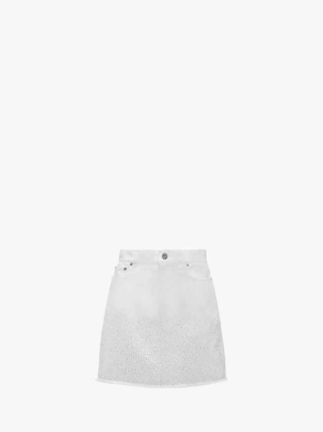 CRYSTAL HEM DENIM MINI SKIRT in white | JW Anderson US  Product Image