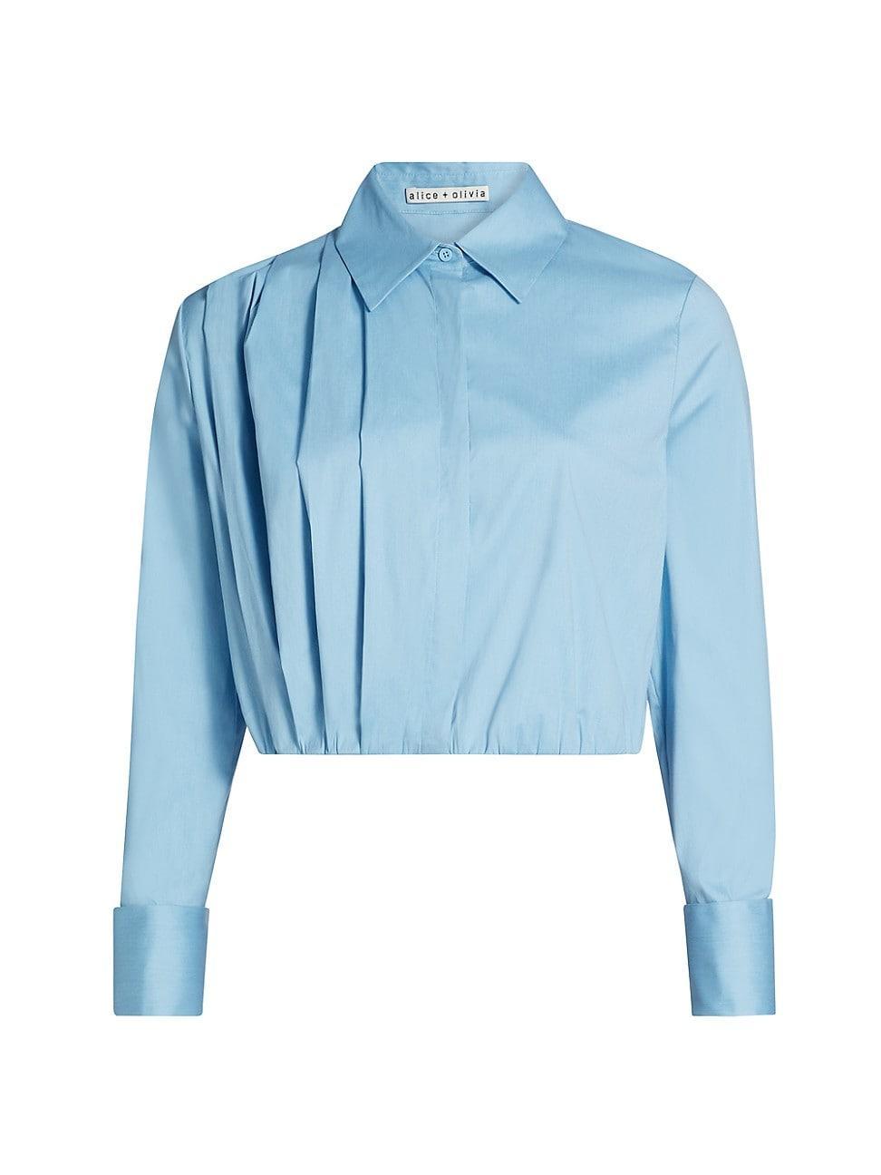 Womens Lucile Cropped Pleated Blouse Product Image