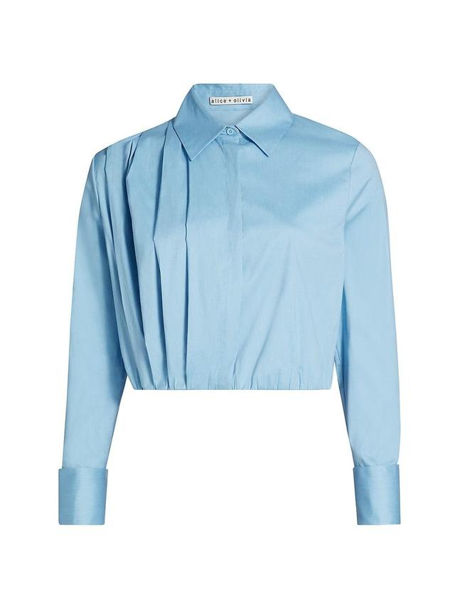 Womens Lucile Cropped Pleated Blouse Product Image