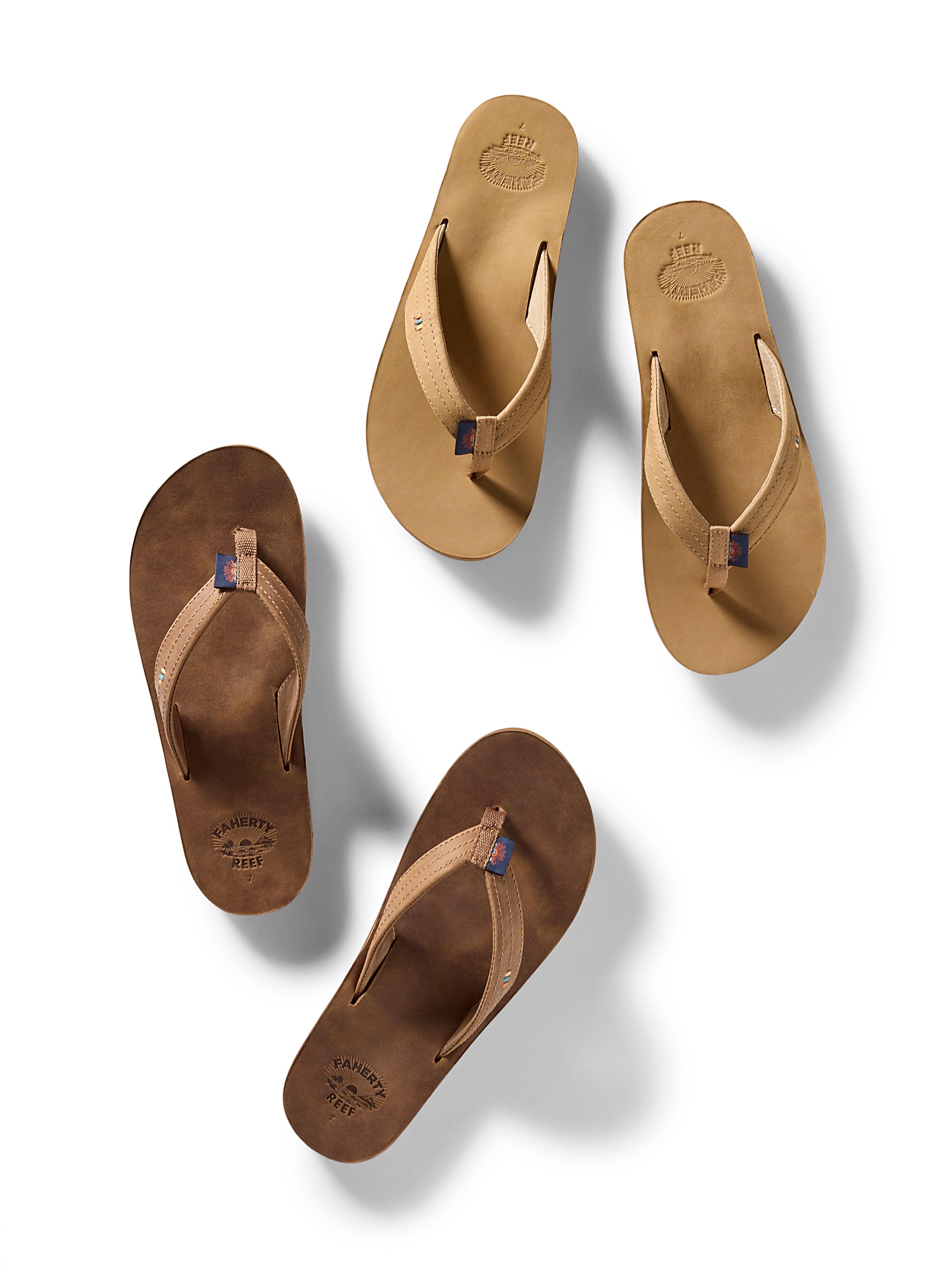 Faherty X REEF Men's Draftsmen Flip Flop - Bronze Male Product Image