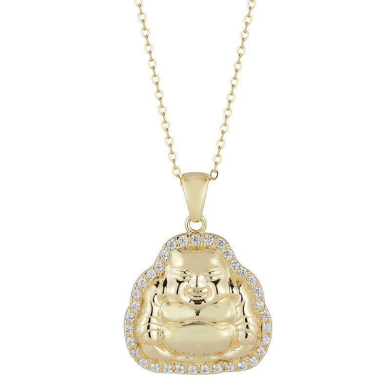 Sunkissed Sterling Cubic Zirconia Buddha Pendant Necklace, Womens Multicolor Product Image