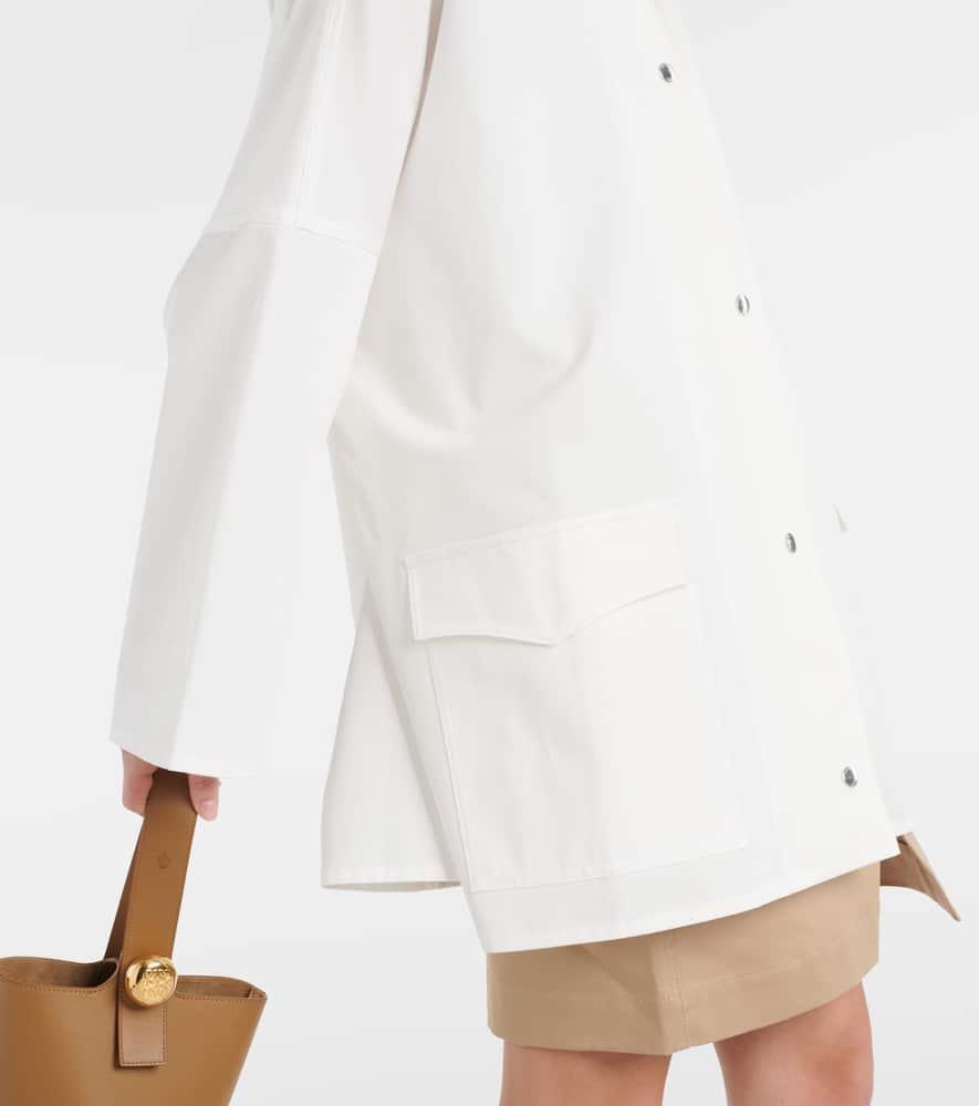 TOTÊME Cotton Twill Overshirt Jacket White Product Image