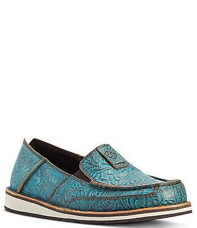 Ariat Womens Leather Floral Embossed Cruiser Slip Product Image