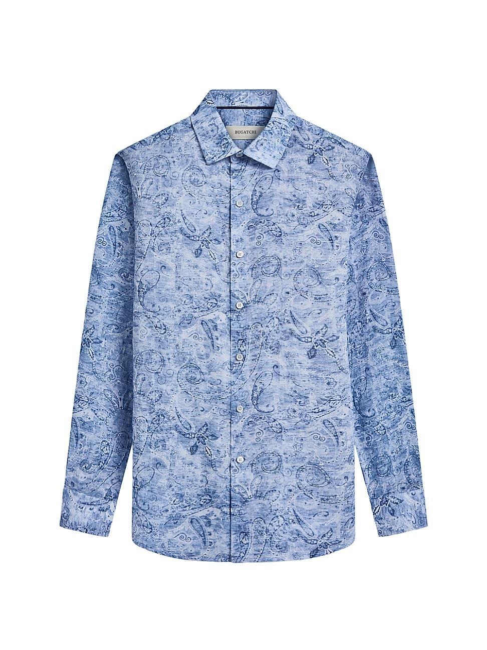 Mens Julian Paisley Linen Long-Sleeve Shirt Product Image