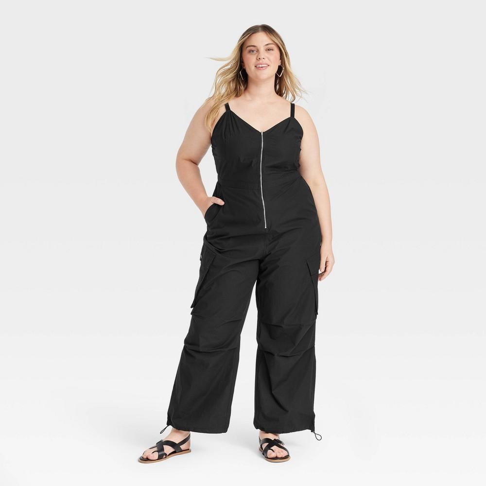 Womens Maxi Cargo Jumpsuit - Universal Thread Black XXL Product Image