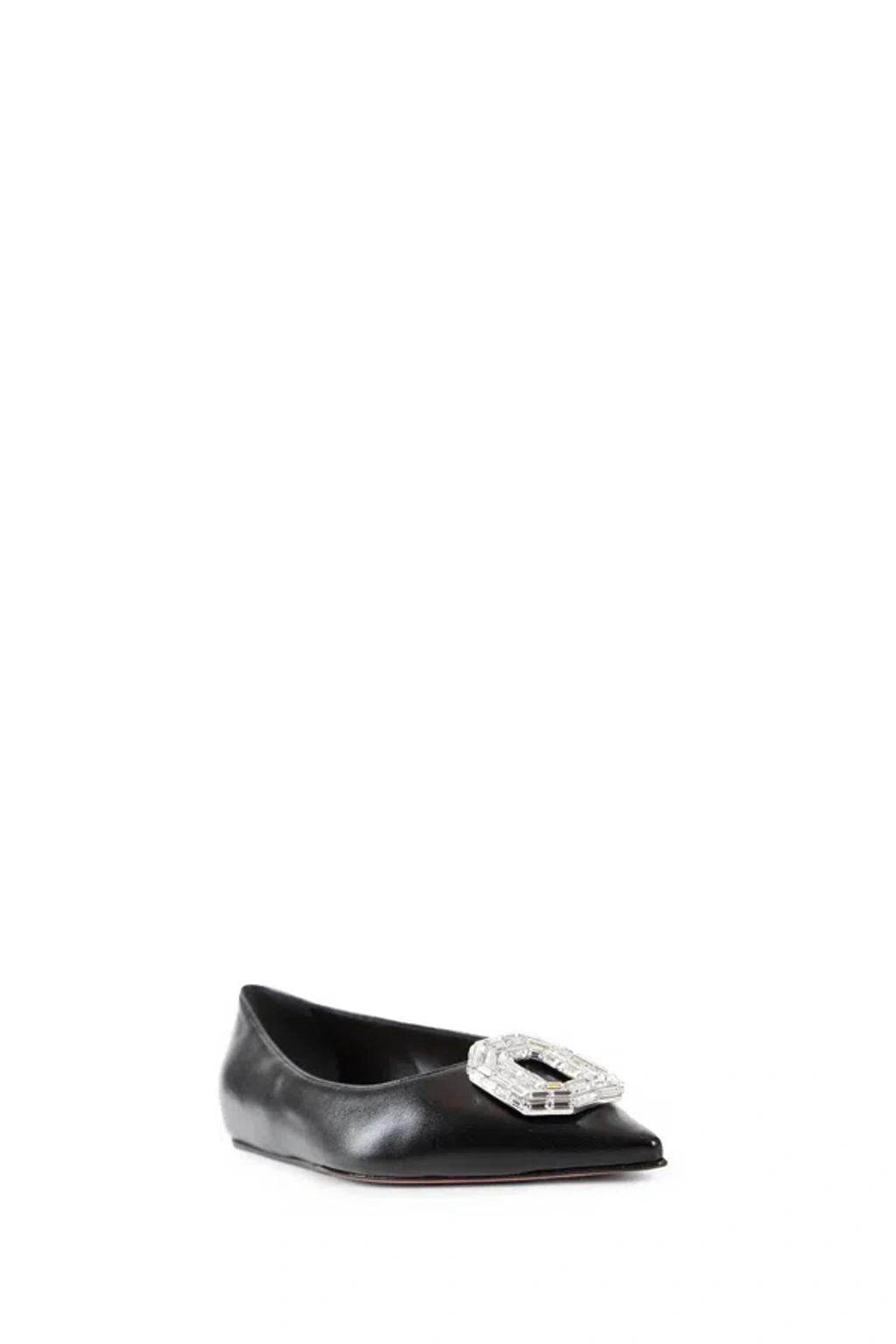 AMINA MUADDI Camelia Flat Ballet Shoes In Black Product Image