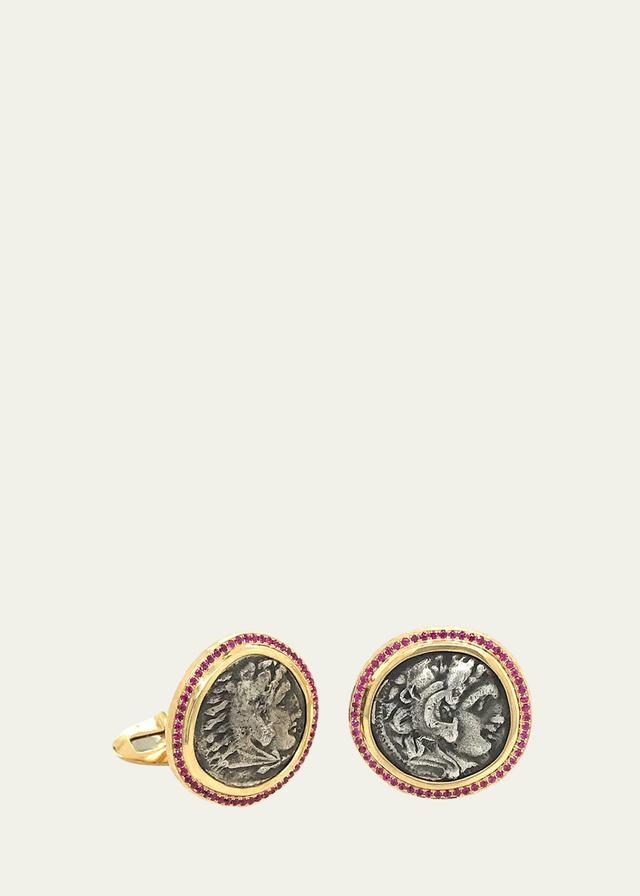 Mens 18K Gold Ancient Coin Cufflinks Product Image