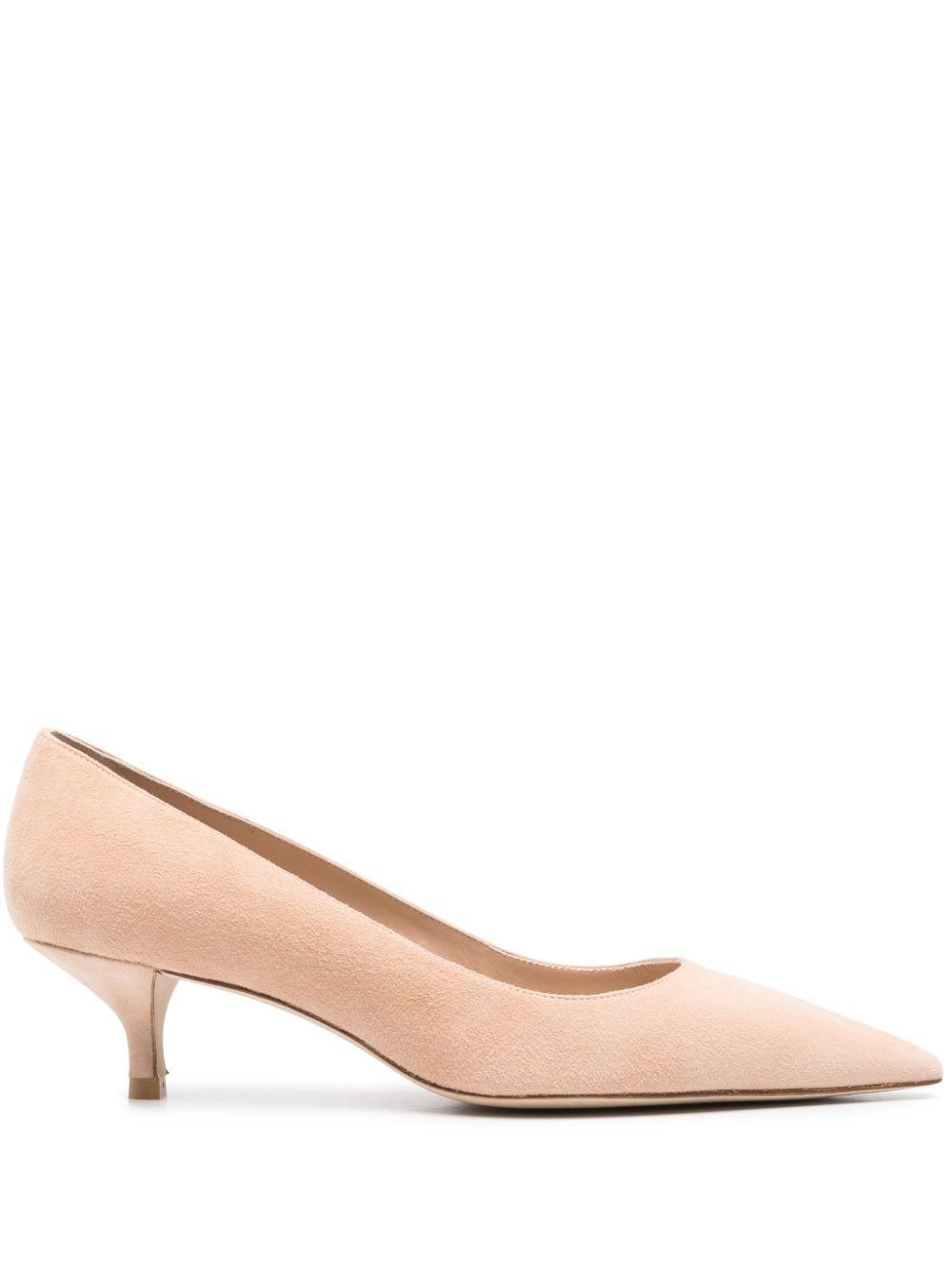 STUART WEITZMAN Stuart Pointed Toe Kitten Heel Pumps In Neutrals Product Image