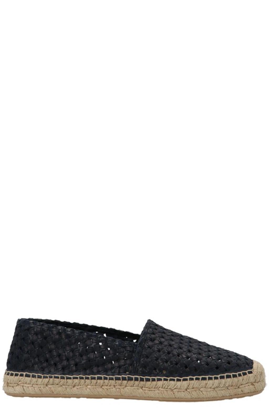 Woven Raffia Sole Espadrilles In Black Product Image