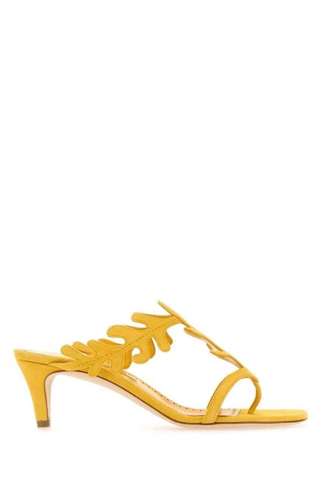 MANOLO BLAHNIK Hidrag 50mm Suede Sandals In Byel Product Image