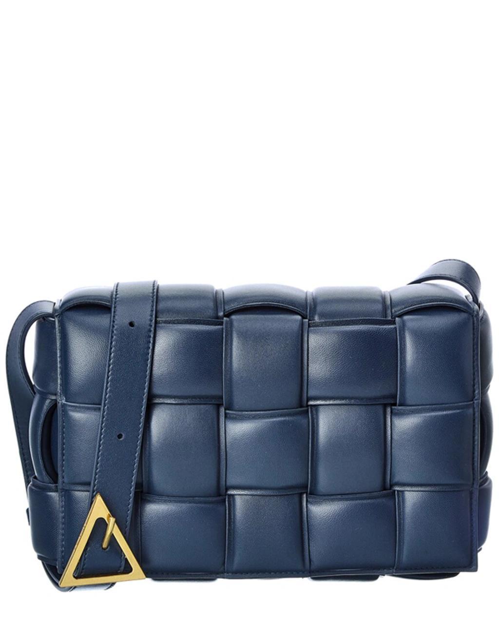 BOTTEGA VENETA Cassette Padded Intrecciato Leather Shoulder Bag In Blue Product Image