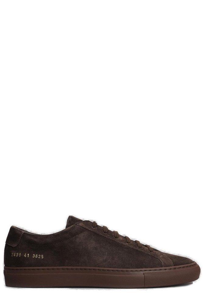 COMMON PROJECTS Mens Clay Suede Achilles Low Number-print Suede Low-top Trainers In Brown Product Image