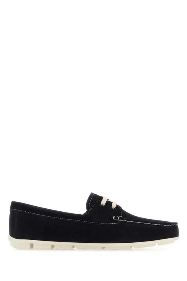 Midnight Blue Suede Driver Loafers Product Image