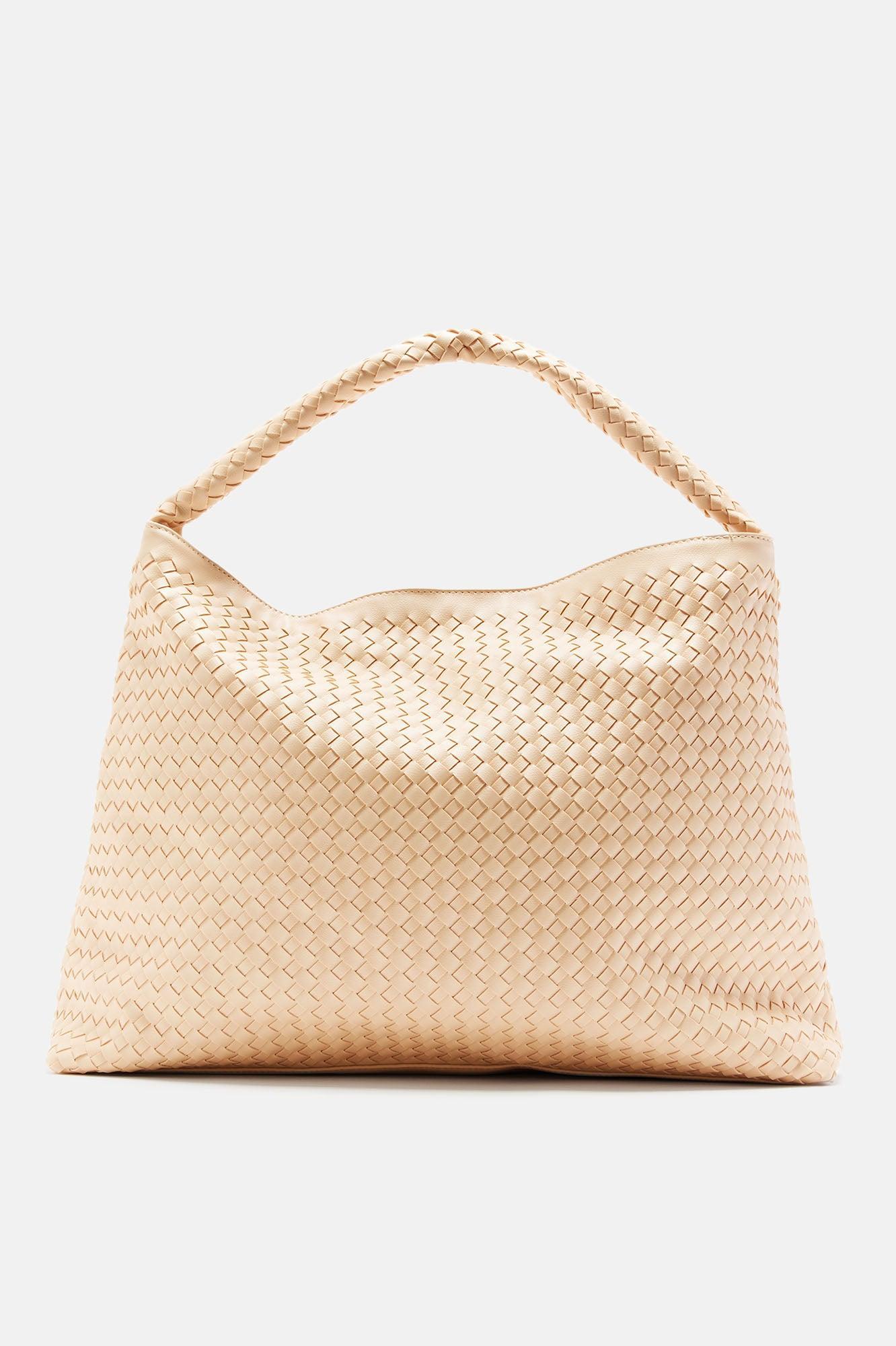 Casual Hobo Shoulder Bag - Beige Product Image