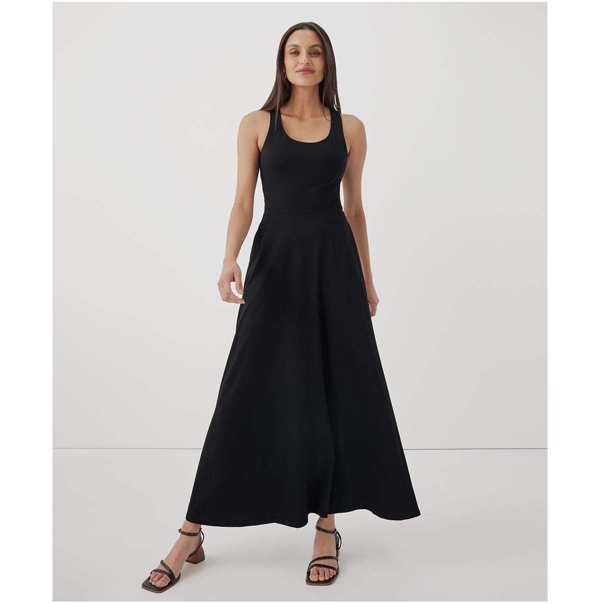 Pact Womens Fit & Flare Open Back Maxi Dress Product Image