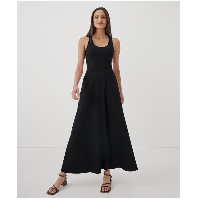 Pact Womens Fit & Flare Open Back Maxi Dress Product Image