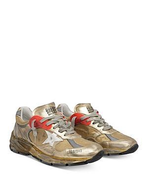Golden Goose Running Dad Leather Sneakers Gold 38 Product Image