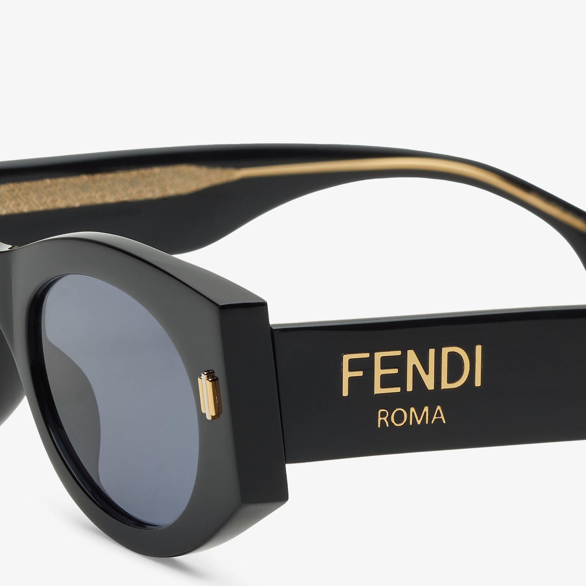 Fendi RomaLow bridge fit black acetate sunglasses Product Image