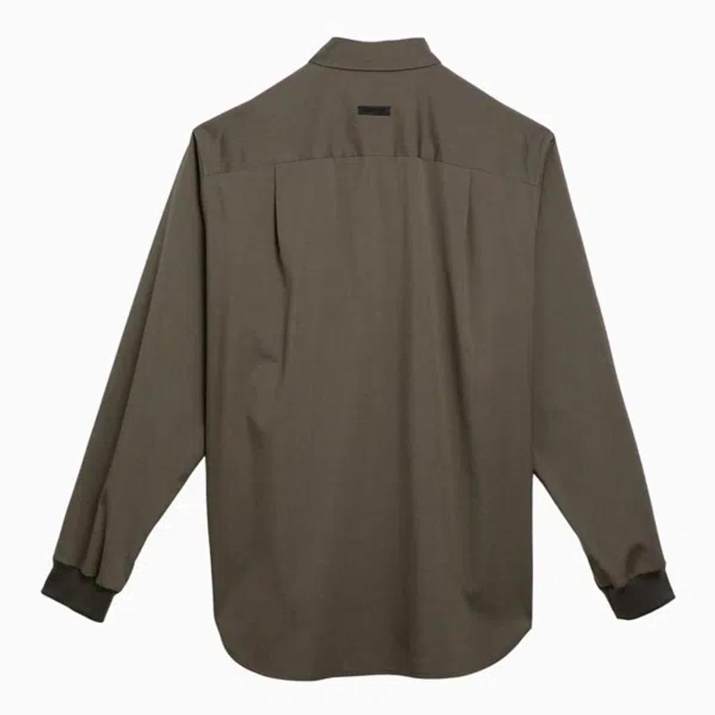 FEAR OF GOD Cotton And Wool Oxford Shirt Olive Men In Multicolor Product Image