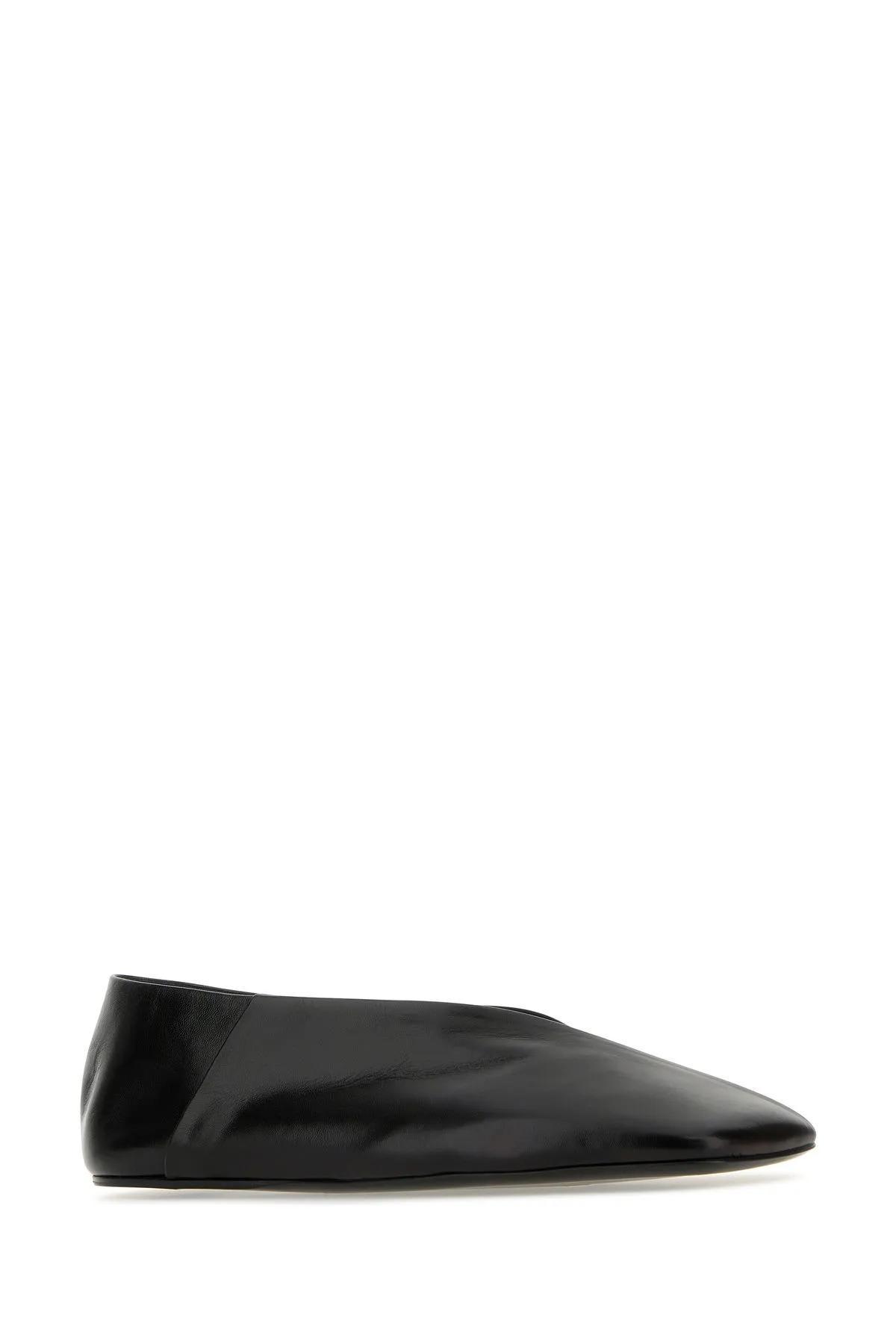 Black Leather Ballerinas Product Image